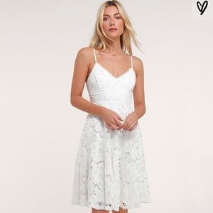 Lulu’s Nora Lee White Lace Dress Sz Small